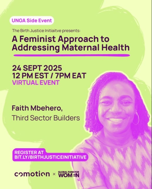 Faith Mbehero speaking at Birth Justice Initiative